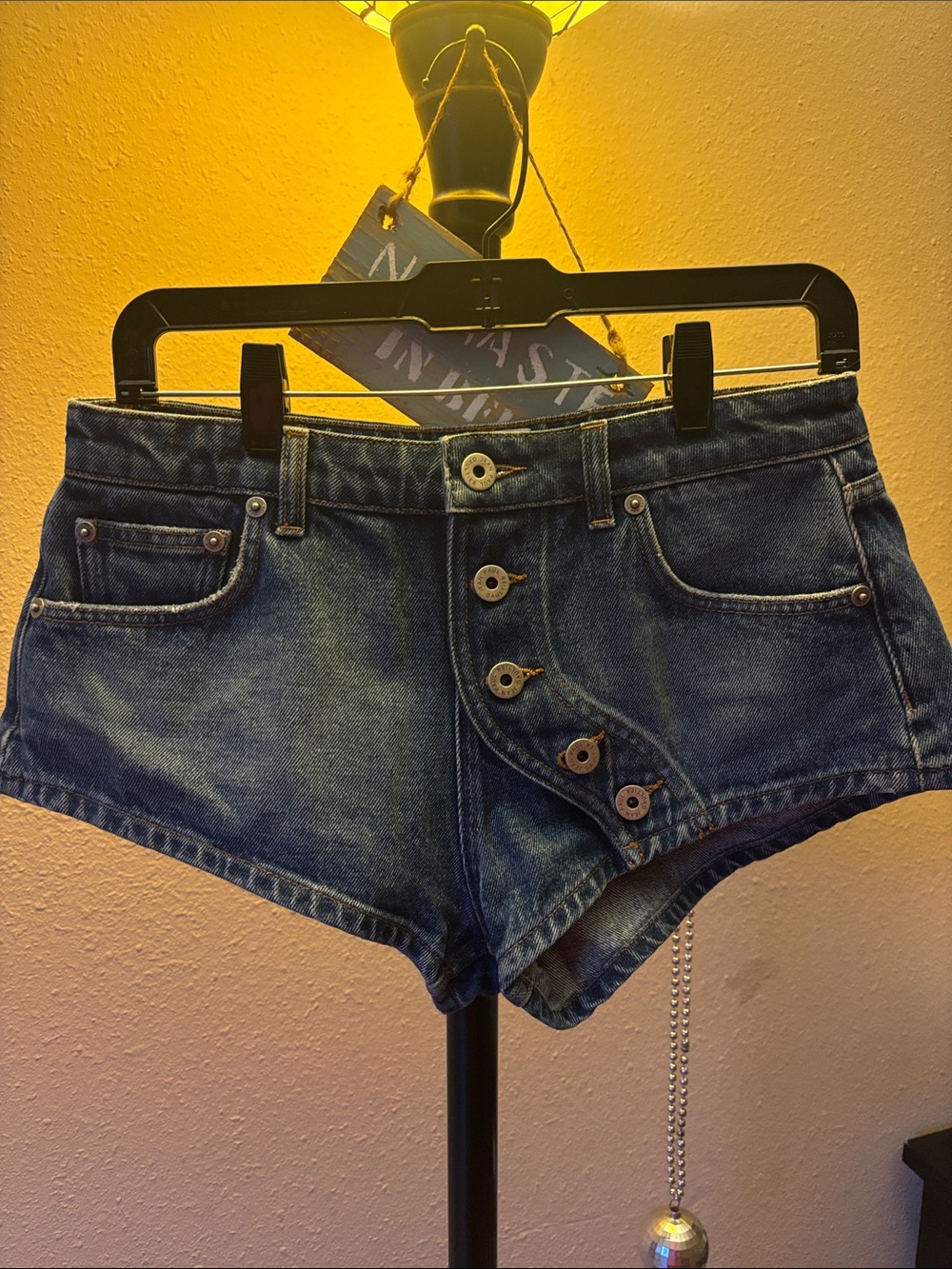 Jean Paul Gaultier Distressed Blue Denim Button-Side Shorts SOLD OUT EVERYWHERE - Picture 5 of 5
